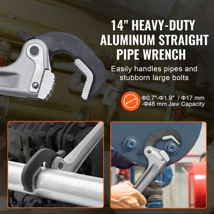 Aluminium gerade rohrzange 14 in automatische backen einstellung 60CRV backe