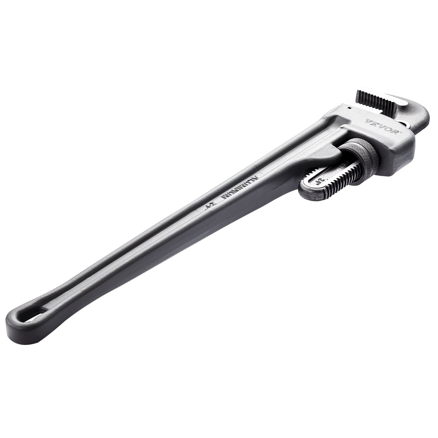Aluminum straight pipe wrench 24 in adjustable plumbing wrench CRV jaw