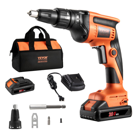 Trockenbauschrauber, 20 V Max Trockenbauschrauber, 4200 U/min bürstenloser Akku-Trockenbauschrauber-Satz mit 2 Akkupacks, Ladegerät, Gürtelclip und Werkzeugtasche, vorwärts und rückwärts verstellbar, integriertes LED-Licht