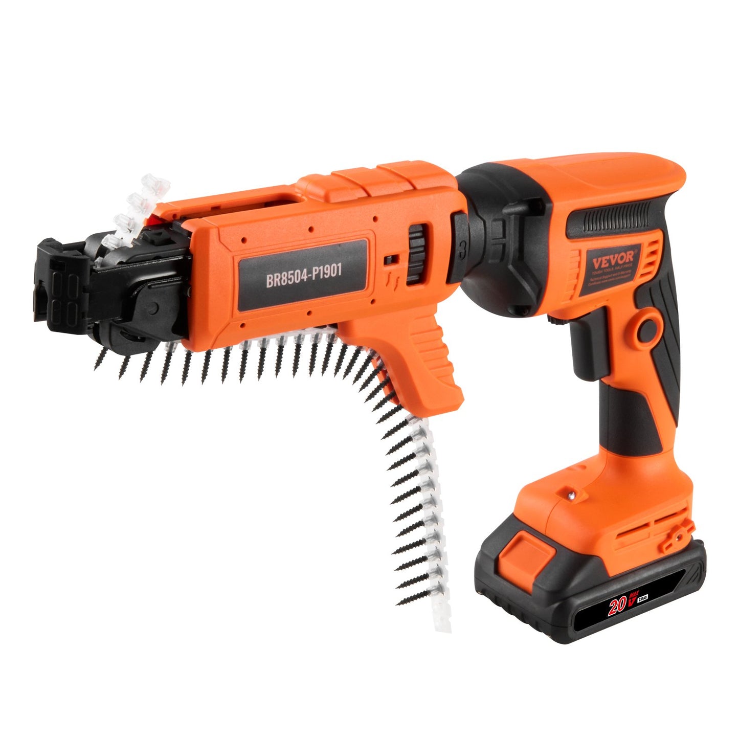 Drywall Screw Gun Auto-Feed, 20V Max Collated Drywall Screw Gun, 4200RPM Brushless Cordless Drywall Gun Kit with 2 Battery Packs, Charger, Belt Clip, Tool Bag, Screw Length and Depth Adjustable