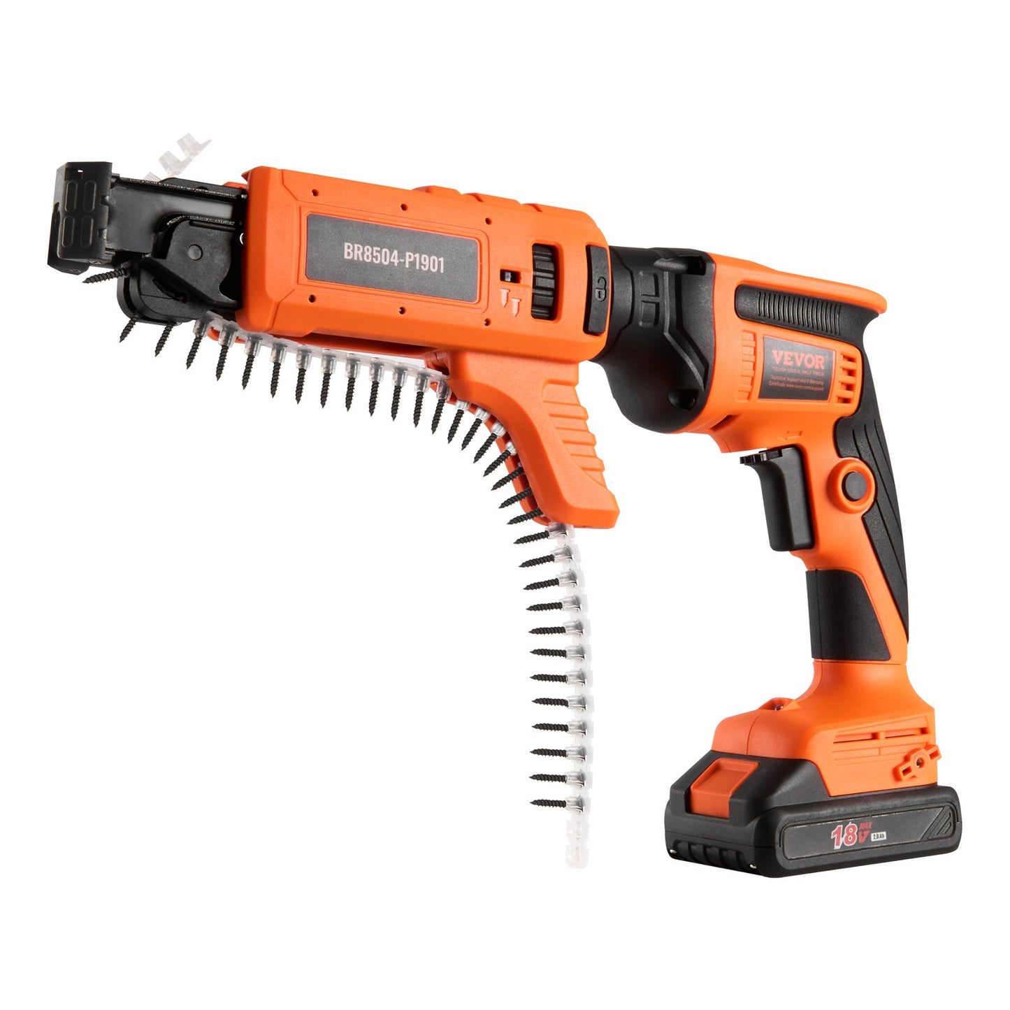 Drywall Screw Gun Auto-Feed, 20V Max Collated Drywall Screw Gun, 4200RPM Brushless Cordless Drywall Gun Kit with 2 Battery Packs, Charger, Belt Clip, Tool Bag, Screw Length and Depth Adjustable