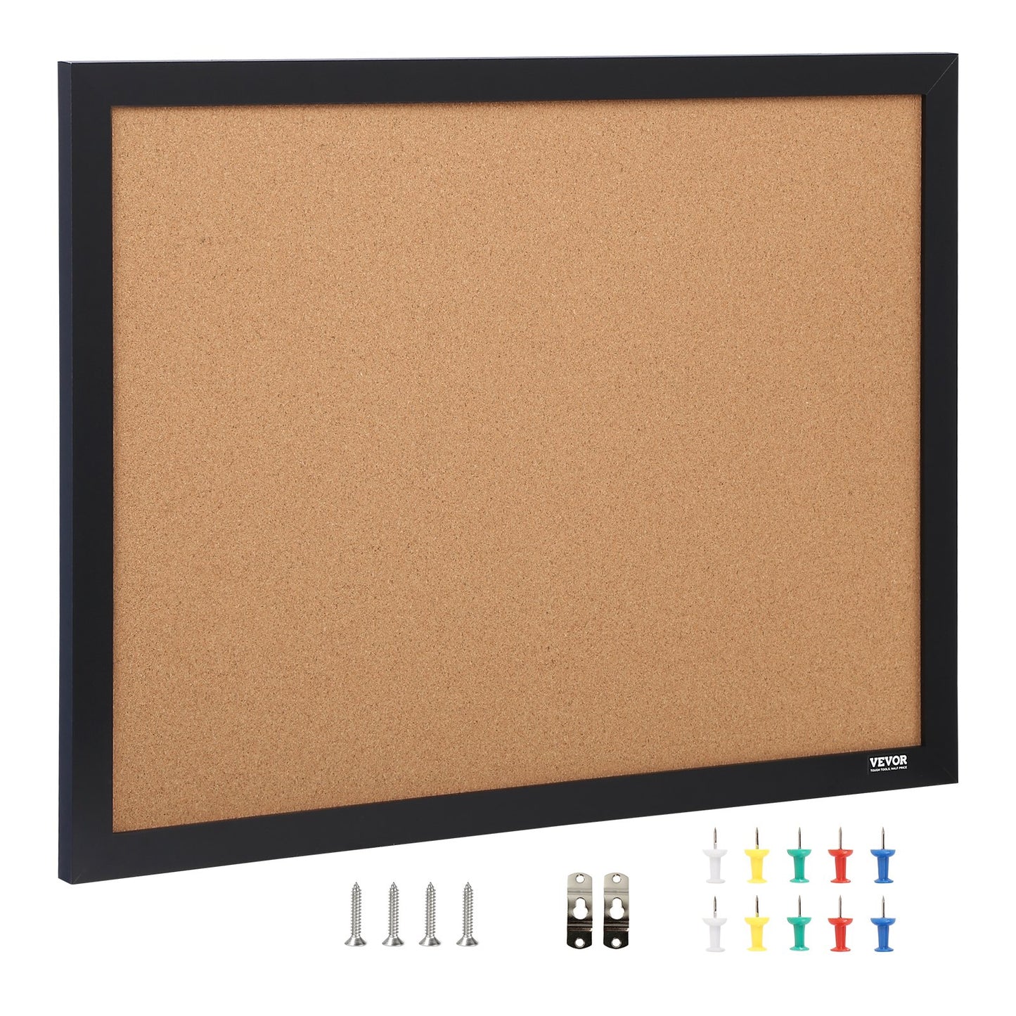 Cork Board, 36x24 inch Bulletin Board with MDF Adhesive Frame, Vision Board includes 10 knitting needles, for display and decoration in office home and school