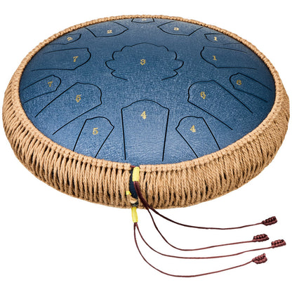 Steel Tongue Drum 14 in 15 Notes Rain Drum for Outside D Major Navy Blue