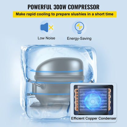 Commercial Slushy Machine, 6L/1.6 Gallons 25 Cups Single-Bowl, 705W 220V, Stainless Steel Margarita Smoothie Frozen Drink Maker, Slushie Machine for Supermarkets Cafes Restaurants Bars Home Use