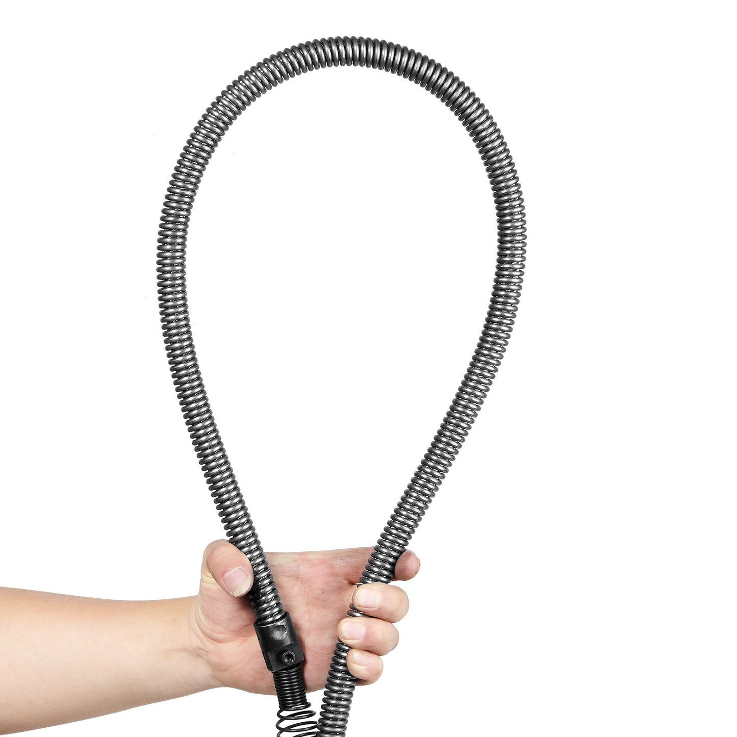 Avloppsrengöringskabel 100 FT x 3/4 tum, avloppsrengöringskabel av massiv kärna i stål med 4 skär för 3,9" till 7,9" rör, professionell innerkärna avloppsavloppsborrkabel för handfat, golvbrunn, toalett