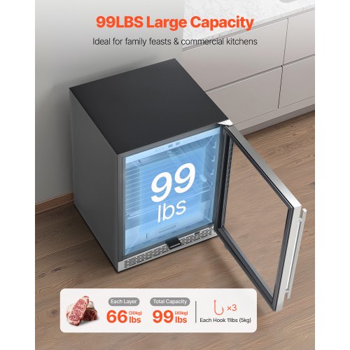 45 kg Trockenlagerkühlschrank für Steaks Trockenlagerkühlschrank für Fleisch für Zuhause | EU