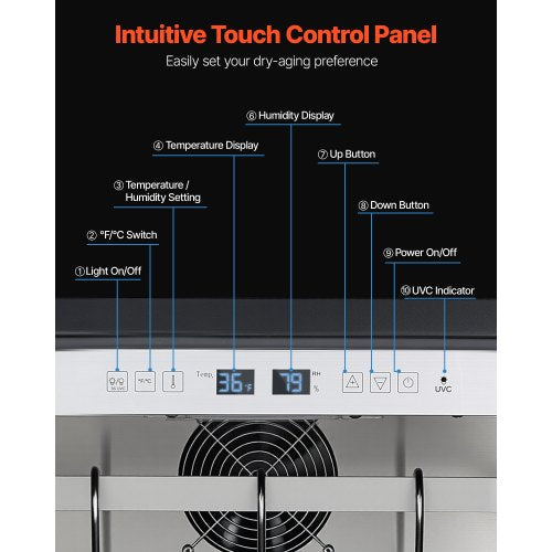 45 kg Trockenlagerkühlschrank für Steaks Trockenlagerkühlschrank für Fleisch für Zuhause | EU