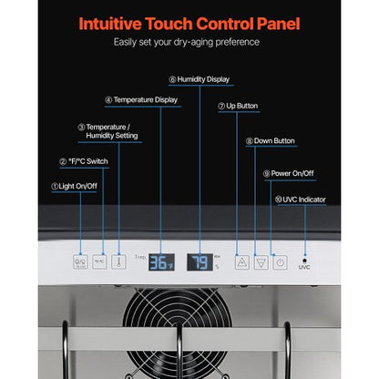 45 kg Trockenlagerkühlschrank für Steaks Trockenlagerkühlschrank für Fleisch für Zuhause | EU