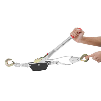 Power Puller Come Along Vinsch 2 Ton 4409 lbs Heavy Duty Pull Hoist 2 krokar
