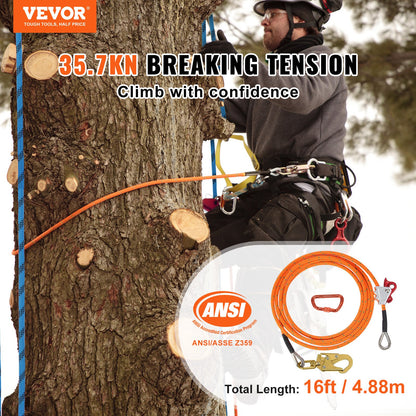 12,7 mm stålkärna Flipline 16ft (4,8 m) Arborist Flipline för fallskydd