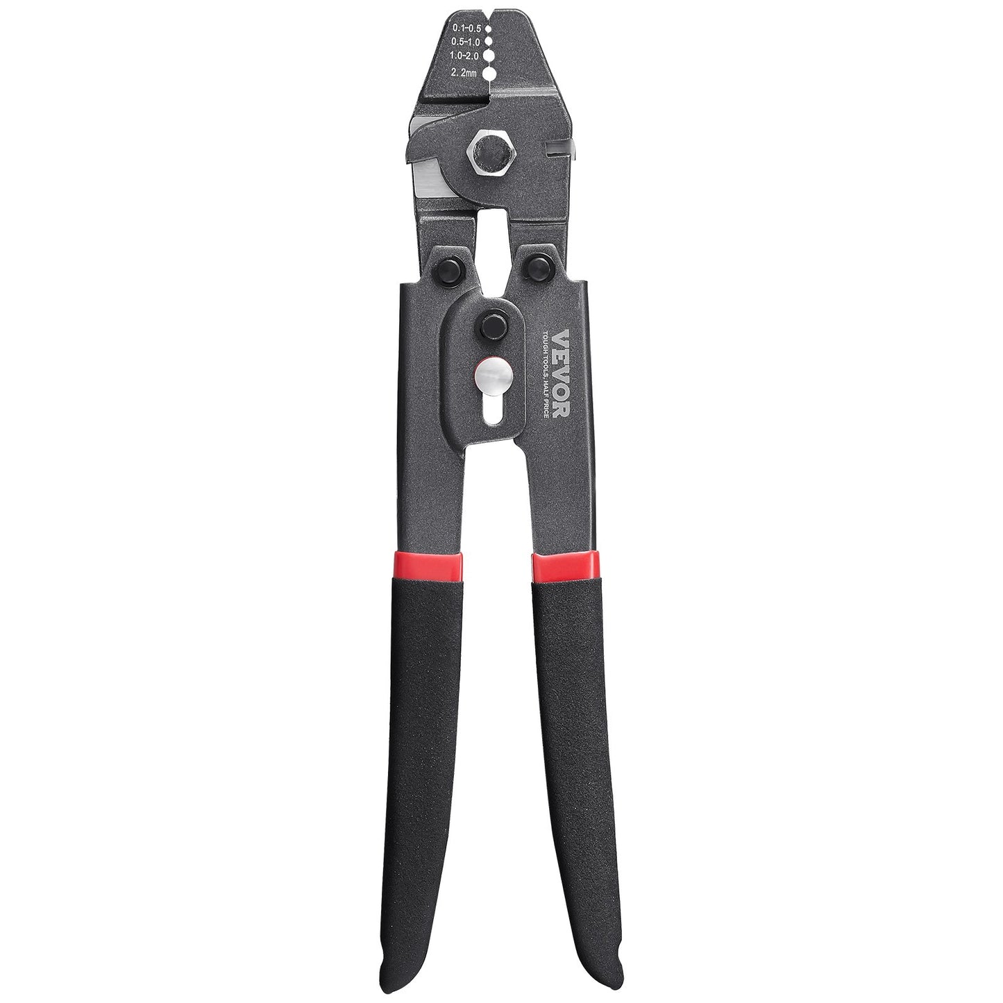 Crimping tool, up to 2.2 mm steel rope crimping tool, shrink sleeve set with a cable cutter and 160 pcs aluminum buckles, Teflon coating rust prevention fishing crimping tool