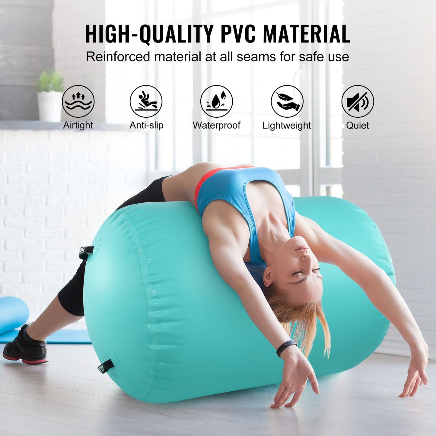Air Track Tumble Track Uppblåsbar Air Barrel med Pump Gymnastics Gym Mat