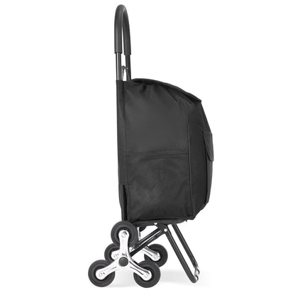Stair Climbing Trolley Foldable Shopping Cart 36L with Storage Bag 6 Wheels