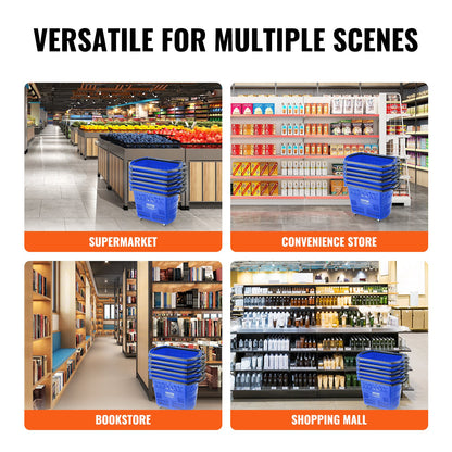 Einkaufswagen aus Kunststoff auf Rädern, 6 Stück, 39 l, mit Griff