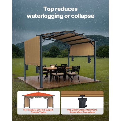 10x10 ft retractable outdoor pergola with canopy arched metal pergola | EU