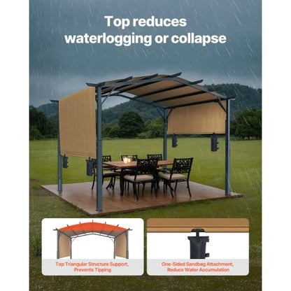 10x10 ft retractable outdoor pergola with canopy arched metal pergola | EU