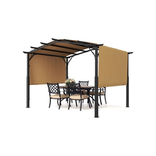10x10 ft retractable outdoor pergola with canopy arched metal pergola | EU