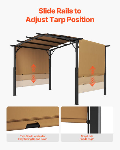 10x12 ft retractable outdoor pergola with canopy arched metal pergola
