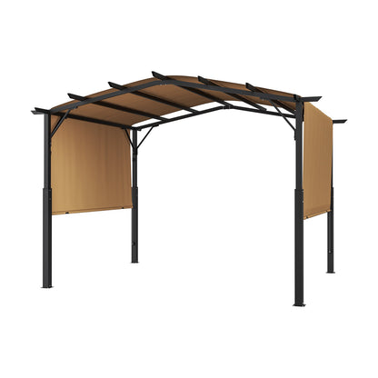 10x12 ft retractable outdoor pergola with canopy arched metal pergola
