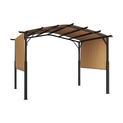 10x12 ft retractable outdoor pergola with canopy arched metal pergola