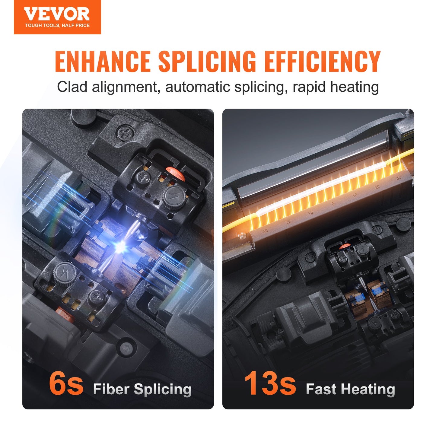 Fiber Fusion Splicer 4 Motors Clad Alignment with 6s Splicing 13s Heating