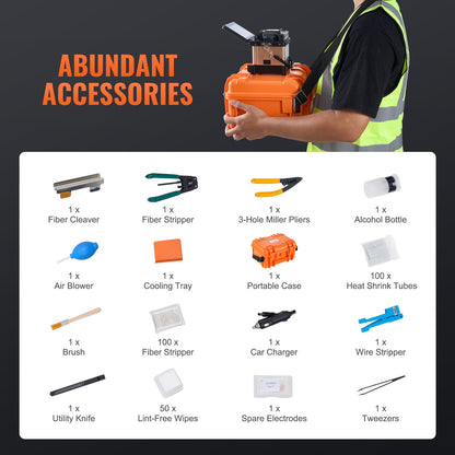 Fiber Fusion Splicer 4 Motors Clad Alignment with 6s Splicing 13s Heating