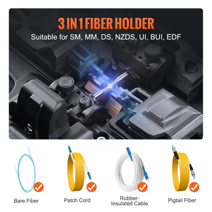 Fiber Fusion Splicer 6 Motors Core Alignment 6s Splicing 5" Touch Screen