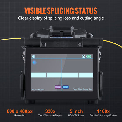 Fiber Fusion Splicer 6 Motors Core Adjustment with 6s Splicing 13s Heating