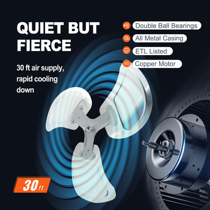 Industrial wall fan Metal 44.6 cm Fan 3 speeds