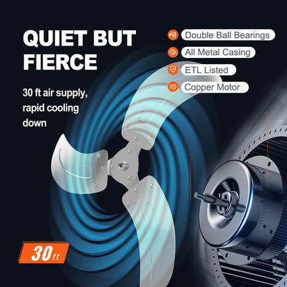 Väggfläkt Metall 44,5cm Ventilation 3 hastigheter