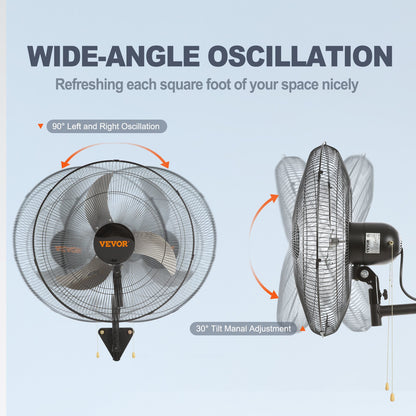 Väggfläkt Metall 49 cm Ventilation 3 hastigheter