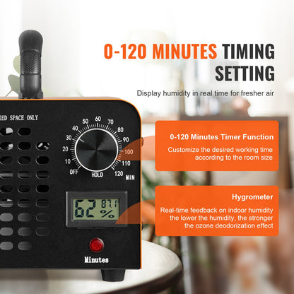 Ozone Generator 12000mg/h Ozone Machine Scent Remover with 0-120min timer