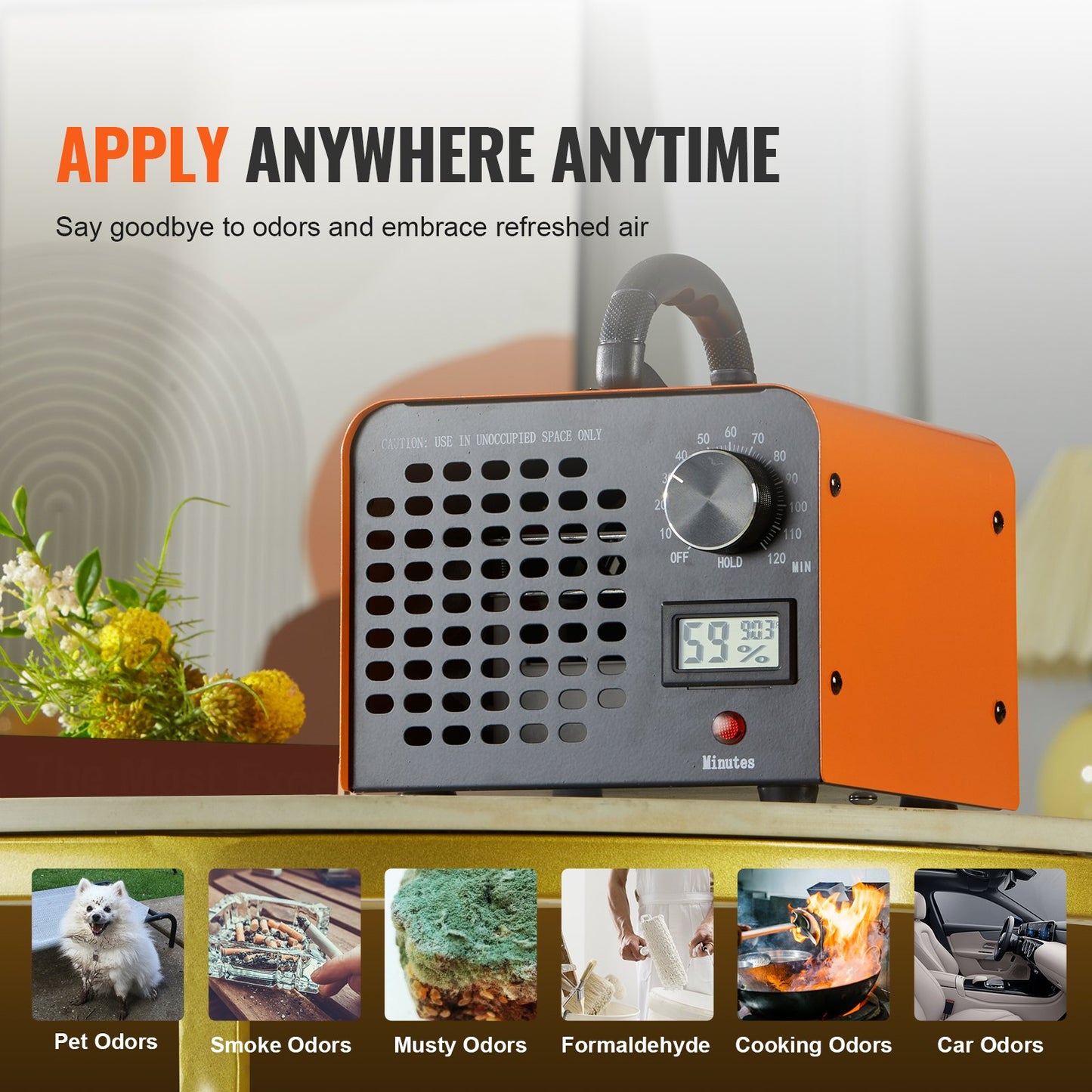 Ozone Generator 12000mg/h Ozone Machine Scent Remover with 0-120min timer