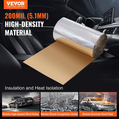 Car Soundproofing Mat, 200 Mil 3.3 Sqm Car Soundproofing Mat, High Density Foam Soundproofing Material &amp; Heat Barrier, Double Layer Waterproof Structure Acoustic Insulation Mat