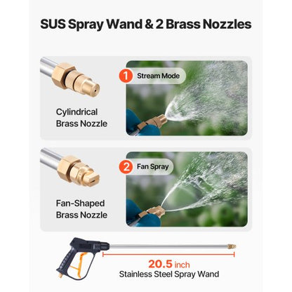 Industriell Betongspruta med Hjulvagn, 14L Rostfri Spruta, Kraftiga Tri-Poxy Pumpsprutor, 52cm Skaft, 1,2m & 3m Slangar, 2 Mässingsmunstycken för Bygg, Gräsmatta & Trädgård |  EU