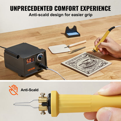 Wood Burning Kit 200~700°C Justerbar Pyrography Pen Burner 23 trådspetsar