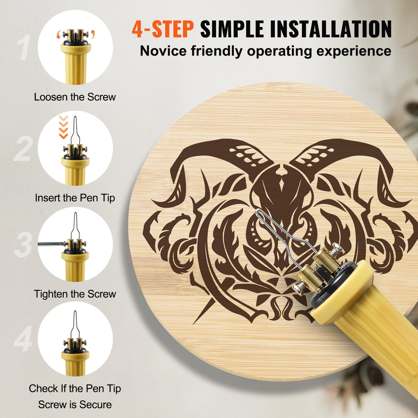 Wood Burning Kit 200~700°C Justerbar Pyrography Pen Burner 23 trådspetsar
