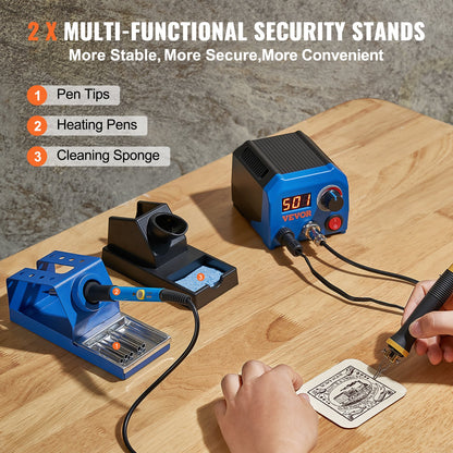 Wood Burning Kit 250~700°C Double Pyrography Pen 23 Wire Tips 5 Fixed Points