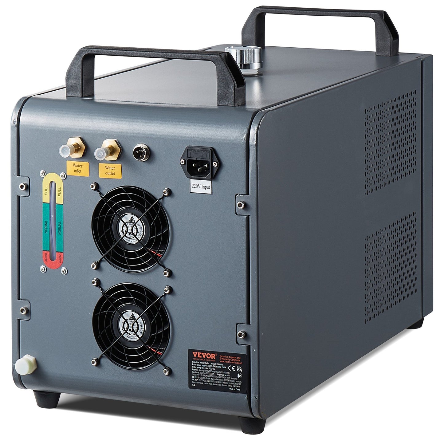 Industrial Water Chiller Laser Chiller Kylsystem med inbyggd kompressor 12L vattentankkapacitet, 7,2L/min Max.flödeshastighet, 200W Kylkapacitet för CO2-lasergraveringsmaskinkylmaskin