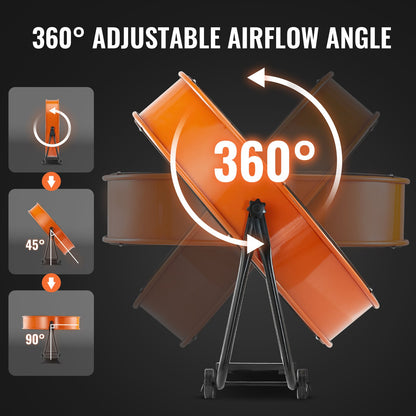 Drum Fan 24 Inch High Speed Industrial Use 3 Speed Timer for Warehouse