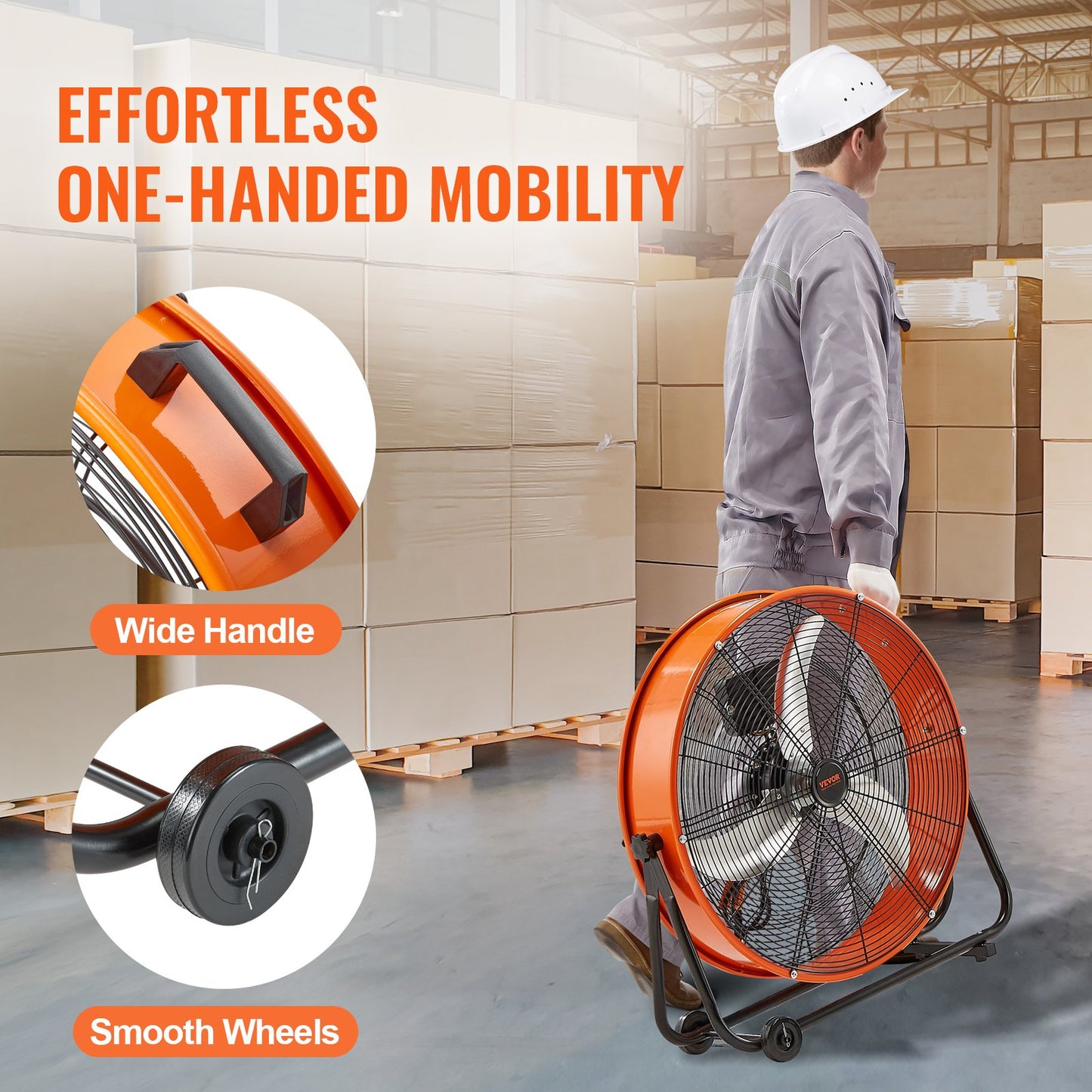 Drum Fan 24 Inch High Speed Industrial Use 3 Speed Timer for Warehouse