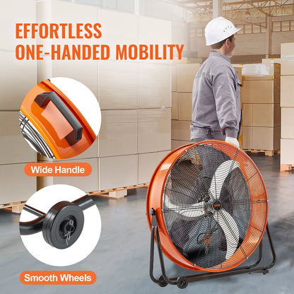 Drum Fan 30 Inch High Speed Industrial Use 3-Speed 13000CFM for Warehouse