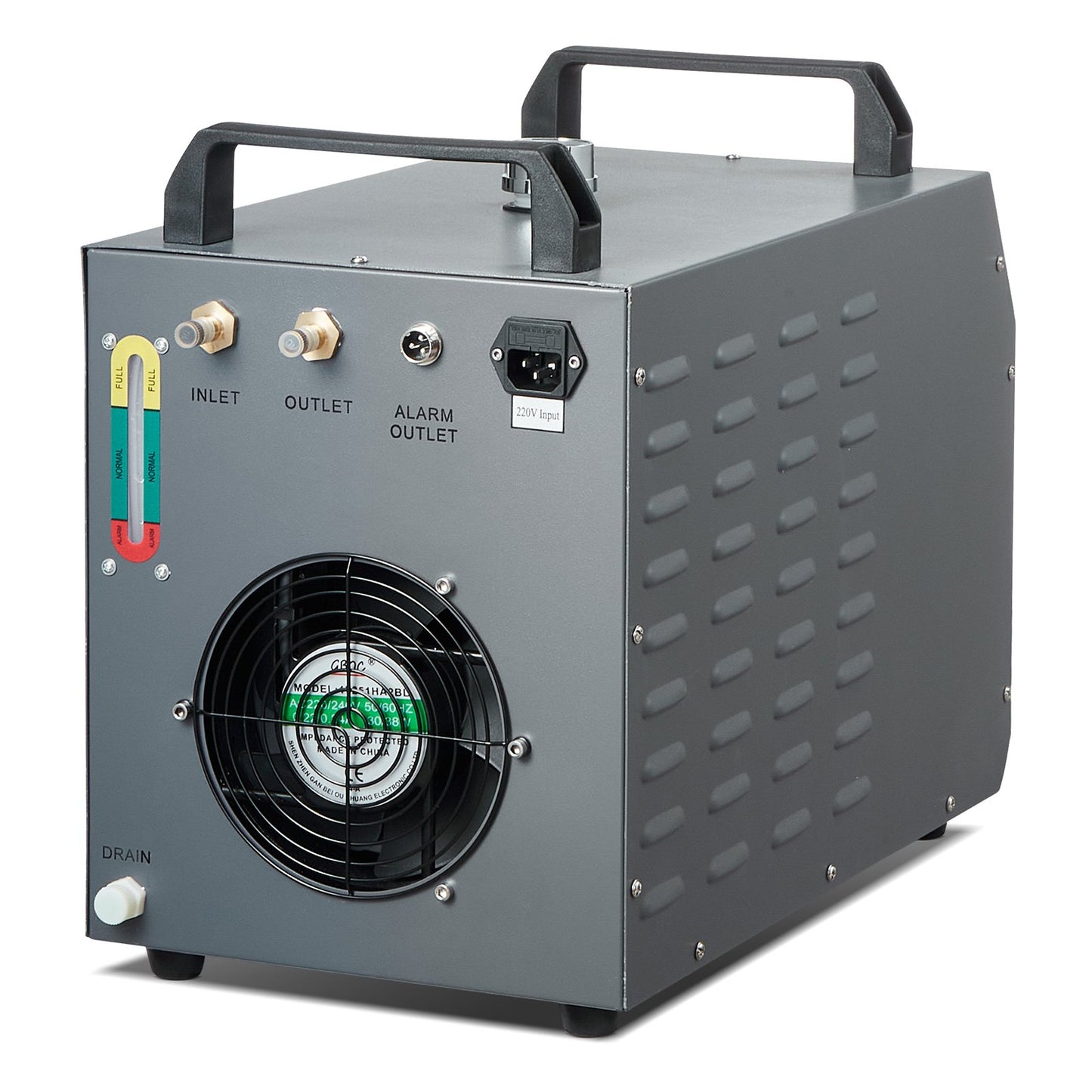 Industrieller Wasserkühler CW-3000, luftgekühltes industrielles Wasserkühler-Kühlsystem mit 12 l Wassertankkapazität, 12 l/min max. Durchflussrate, für Lasergravurmaschinen-Kühlmaschinen-Laserröhre