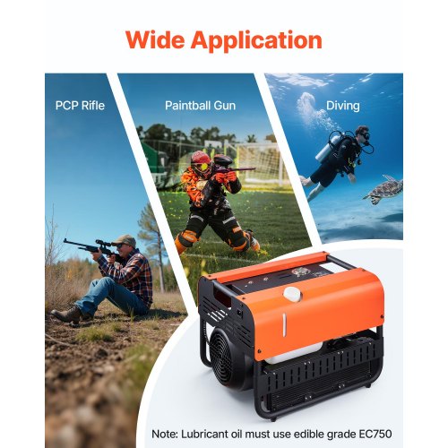 PCP Air Compressor 4500PSI/30MPa Double Cylinder Diving Cylinder Air Compressors