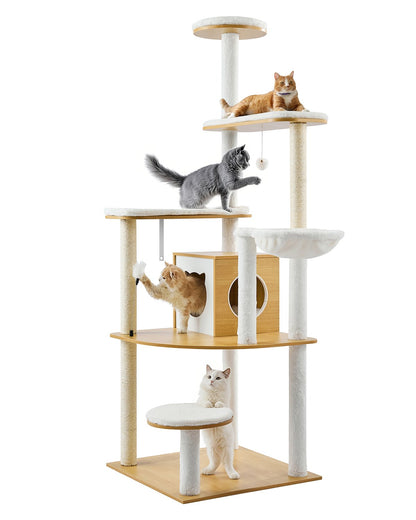 Großer Kratzbaum Hoher Katzenturm Mehrstöckige Wohnung Indoor-Katzenspielhaus