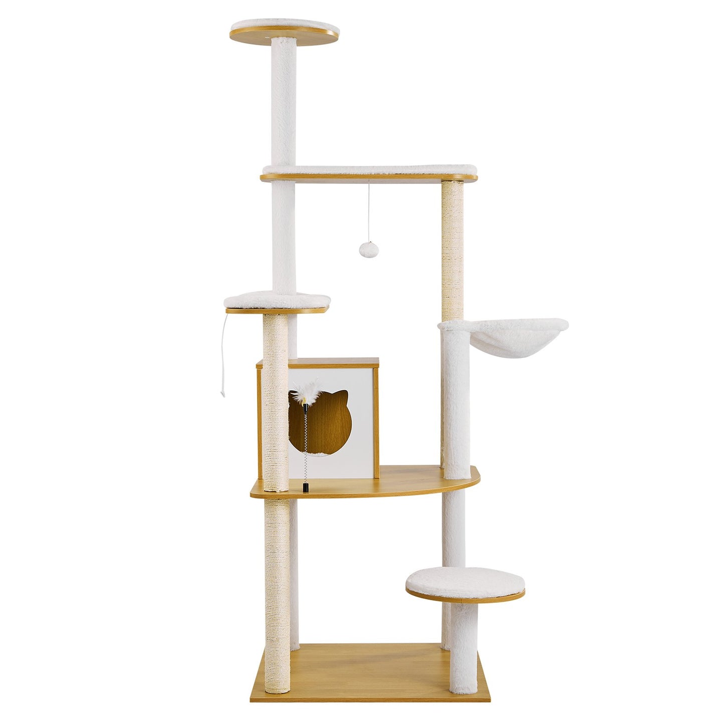 Großer Kratzbaum Hoher Katzenturm Mehrstöckige Wohnung Indoor-Katzenspielhaus