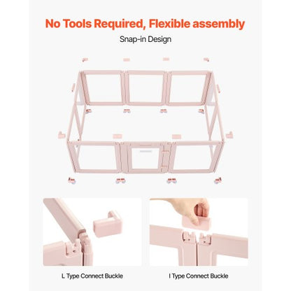 Valpbur med fönster, transparent för medelstora hundar, 152x94x59 cm |  EU