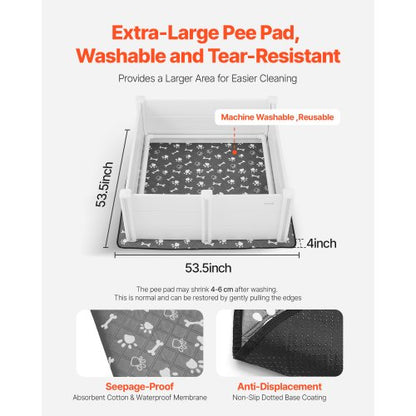 Welpenbox 122x122x46 cm mit höhenverstellbarer Tür für große Hunde | EU