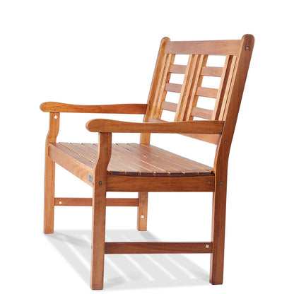 Outdoor Bench 48 in Wood Garden Bench 700 lbs Park Patio Yard Porch Bench