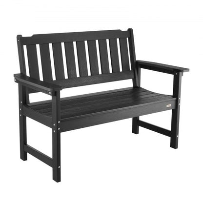 Outdoor bench Terrace bench 128 cm Weatherproof plastic frame 363 kg Black | EU
